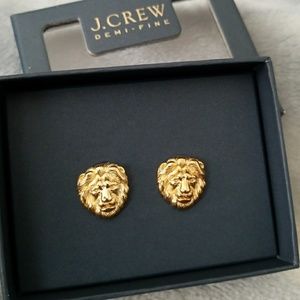 J. Crew - Demi-Fine 14K Gold Plated Lion Earrings